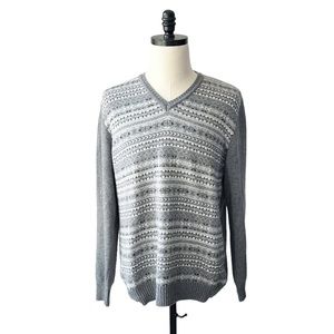 Fiesole Italy V Neck Fair Isle Sweater | XL